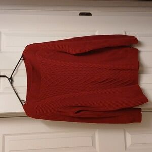 Tommy Hilfiger Scoop Neck Fisherman Sweater Womens Large Oversized Cableknit